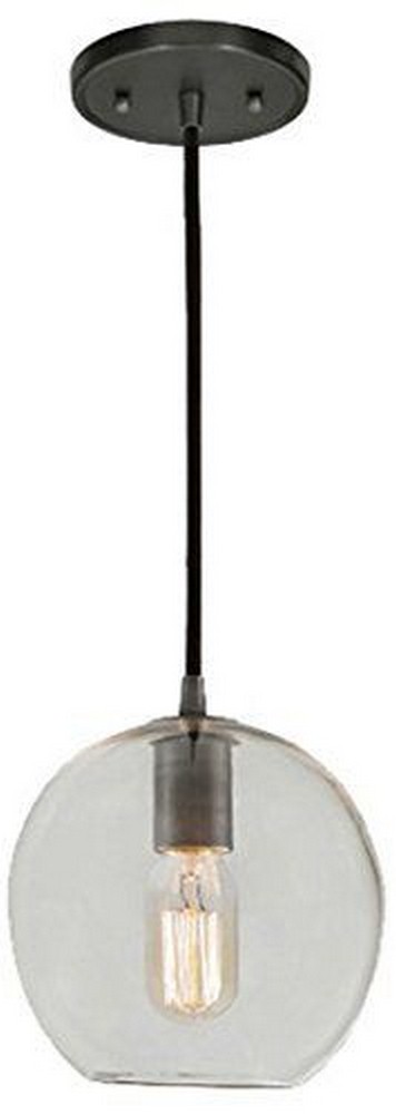 JVI Designs-1300-15 G6-Grand Central - One Light Mini-Pendant Polished Nickel  7 Wide, Mouth Blown Glass Ball Shade